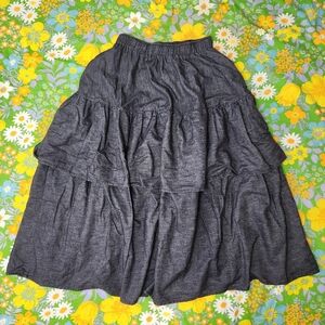 Sas'sa Vintage 90s 100% Cotton Western Dance Cowgirl Ruffle Skirt
